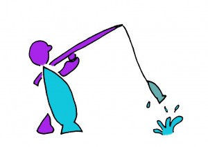 man catching fish